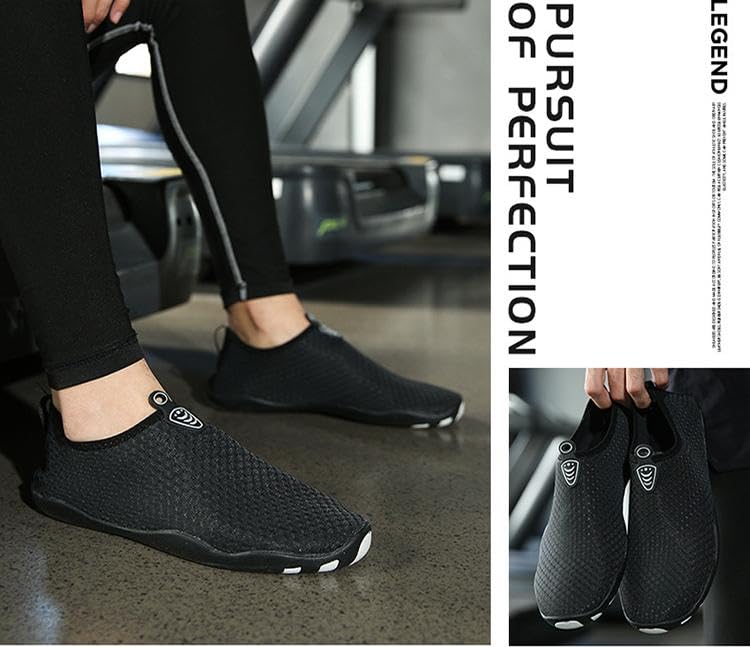 Quick-Dry Water Shoes Barefoot Aqua Socks for Swimming Beach Sports, Lightweight Comfort Pool Shoes for Women Men Black 12.5 Women/11 Men3