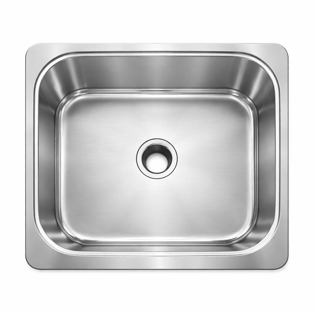 Premium Stainless Steel 304 Kitchen Sink Combo Set with Drain Strainer,Waste pipe & Waste Coupling, Heavy Duty Single Bowl Sink, Rust-Proof, Deep Basin, Easy Drainage (18 x 16 x 8)-image-10