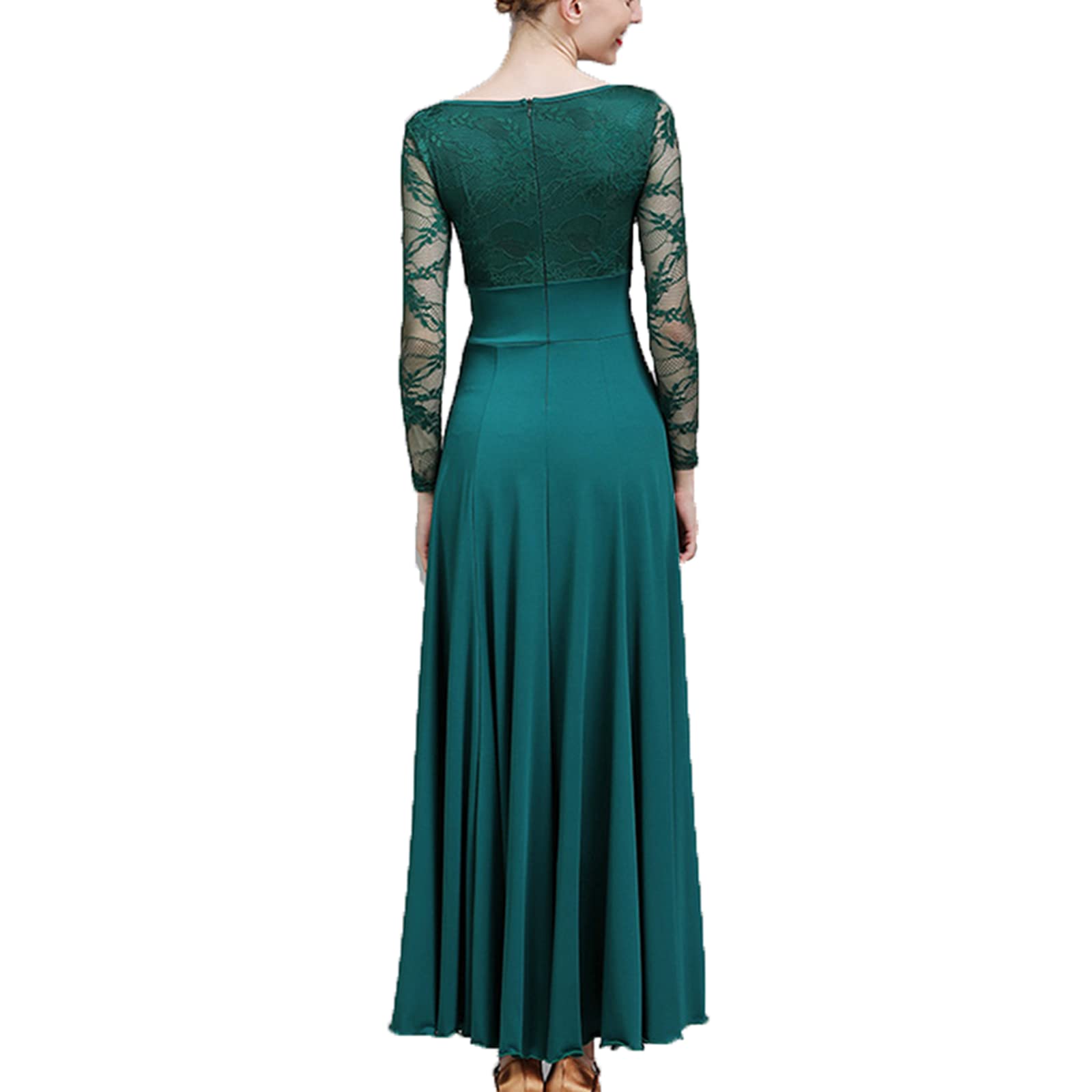 Vestiti da Ballo Standard Abiti da Ballo da Ballo in Pizzo Elegante Moderne Waltz Performance Dance Stretchy Smooth Salsa Abito Abiti da Ballo per Donna
