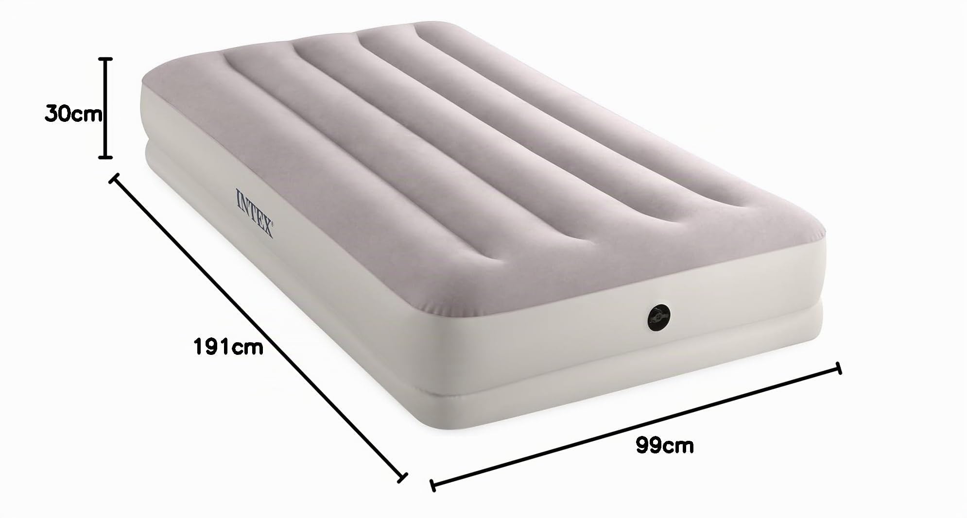 Intex Cama Inflable Doble Dura-Beam Prestige de Altura Media con USB 150, tamaño inflado: 99 cm x 1,91 m x 30 cm (64177)