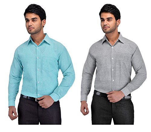 Image of Formal Regular Fit Solid Shirt Full Sleeves for Men Pack of 2