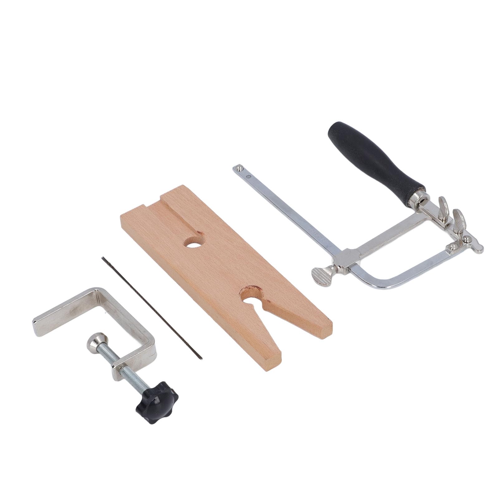 Kit de Sierra para Joyería 3 en 1 con Abrazadera VC, Abrazadera en C y 12 Cuchillas de Repuesto para Corte de Joyería, Elaboración de Metal, Madera y Cera