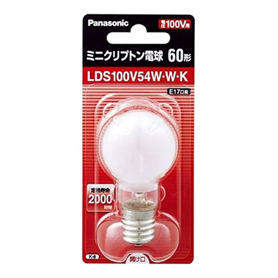 ミニクリプトン電球 LDS100V54WWK Amazon | ミニクリプトン電球 E17口金 35ミリ径 60形 ホワイト