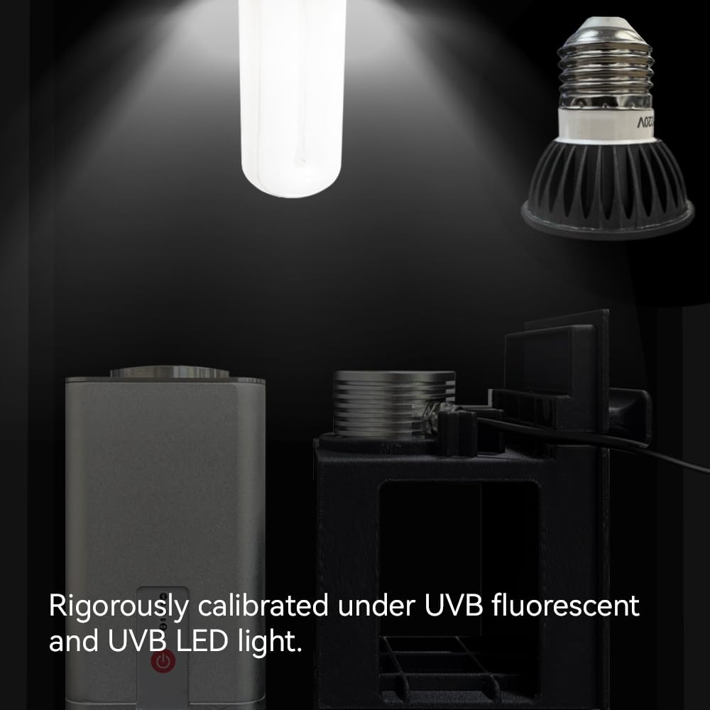 Medidor de índice UV para reptiles, 0-388.9, para lámpara fluorescente UVB y luces LED, registro de distribución UVI