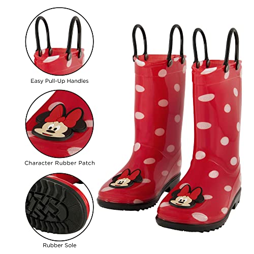 Disney Girl's Minnie Mouse Toddler Rain Boots with Soft Removable Liner Snow3
