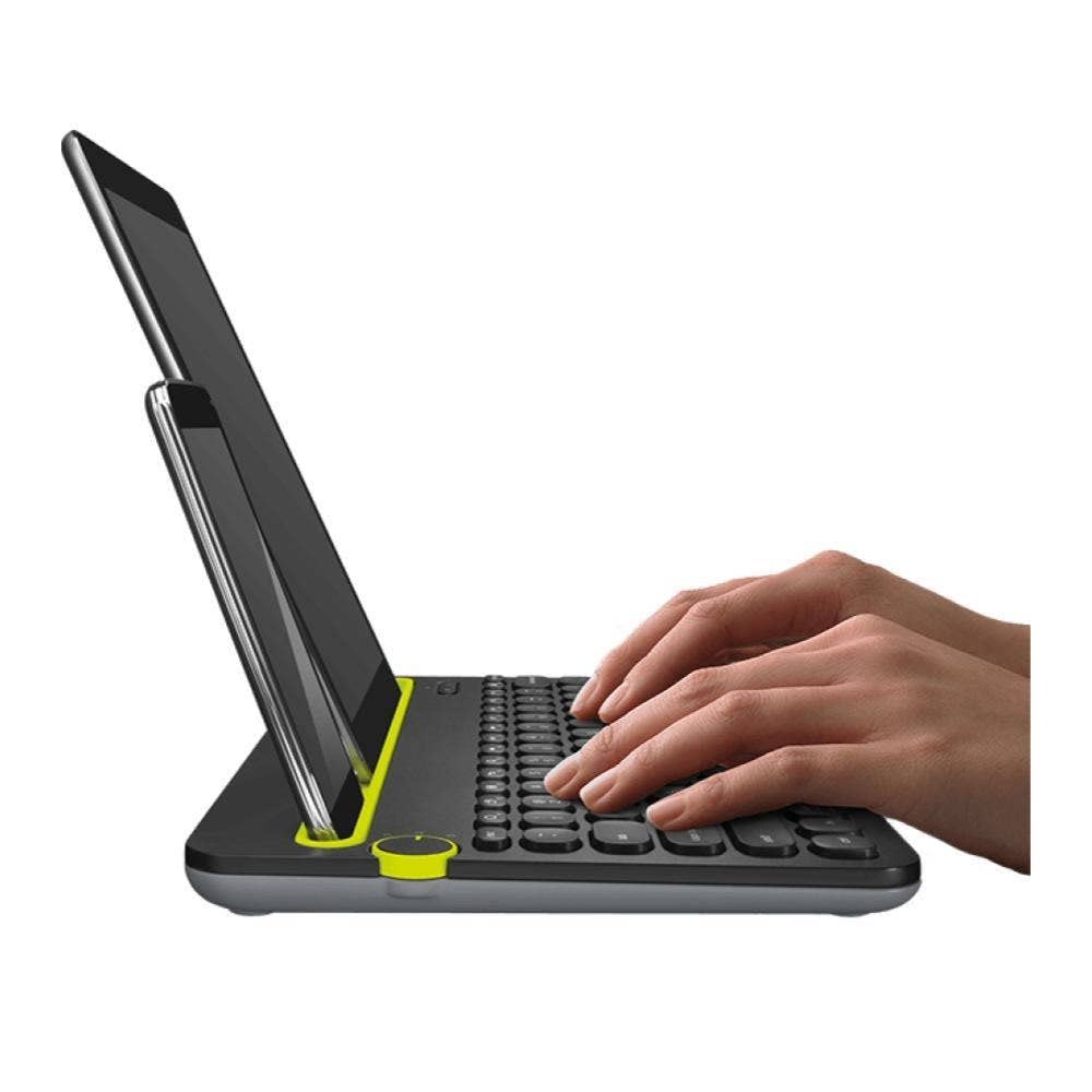 Logitech K480 Kabellose Multi-Device Tastatur Bluetooth Kompakt Skandinavisches QWERTY-Layout Schwarz