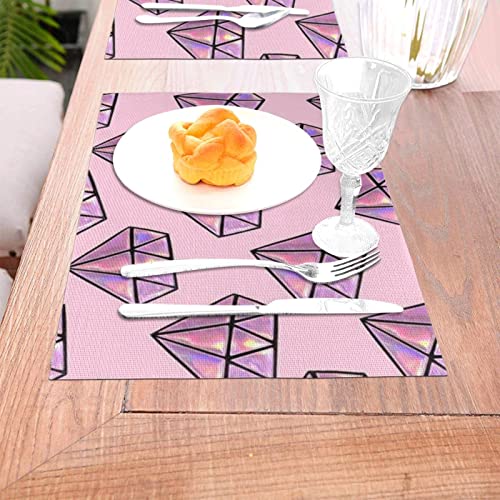 Set de table resistant a la chaleur rose 30x45 rectangulaire lavable - 6
