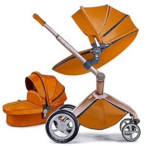 Hot Mom Open Box High Landscape Stroller,Used Very Good Condition F22 Baby High Landscape Carriage Pu Leather Pushchair…