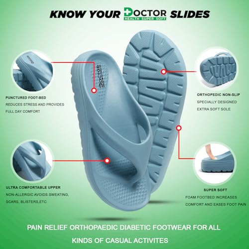 Image of DOCTOR HEALTH SUPER SOFT Women's Lightweight EVA Flip Flops | Soft Cushioned Anti-Slip Thong Slippers | Comfortable Open Toe Casual Sandals for Indoor Outdoor Everyday Wear