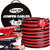 TOPDC Cables de puente de calibre 4 de 20 pies para batería de automóvil, SUV y camiones, cables de refuerzo automotrices resistentes para arrancar baterías muertas o débiles con bolsa de transporte