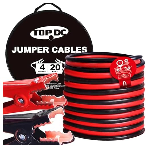 TOPDC 4 Gauge 20 Feet Jumper Cables for Car, SUV and Trucks Battery, Heavy Duty Automotive Booster Cables for Jump Starting Dead or Weak Batteries with Carry Bag, (TD-P0420)