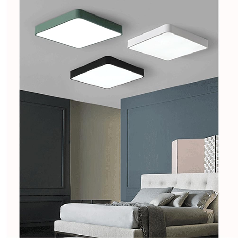 Plafon de Techo Moderna Paneles Decorativos Cuadrados de Luz Creativa para Techo 3 Luces de Techo Regulables Y Coloridas para Cocina Pasillo Lavandería Hueco de Escalera Y Sótano