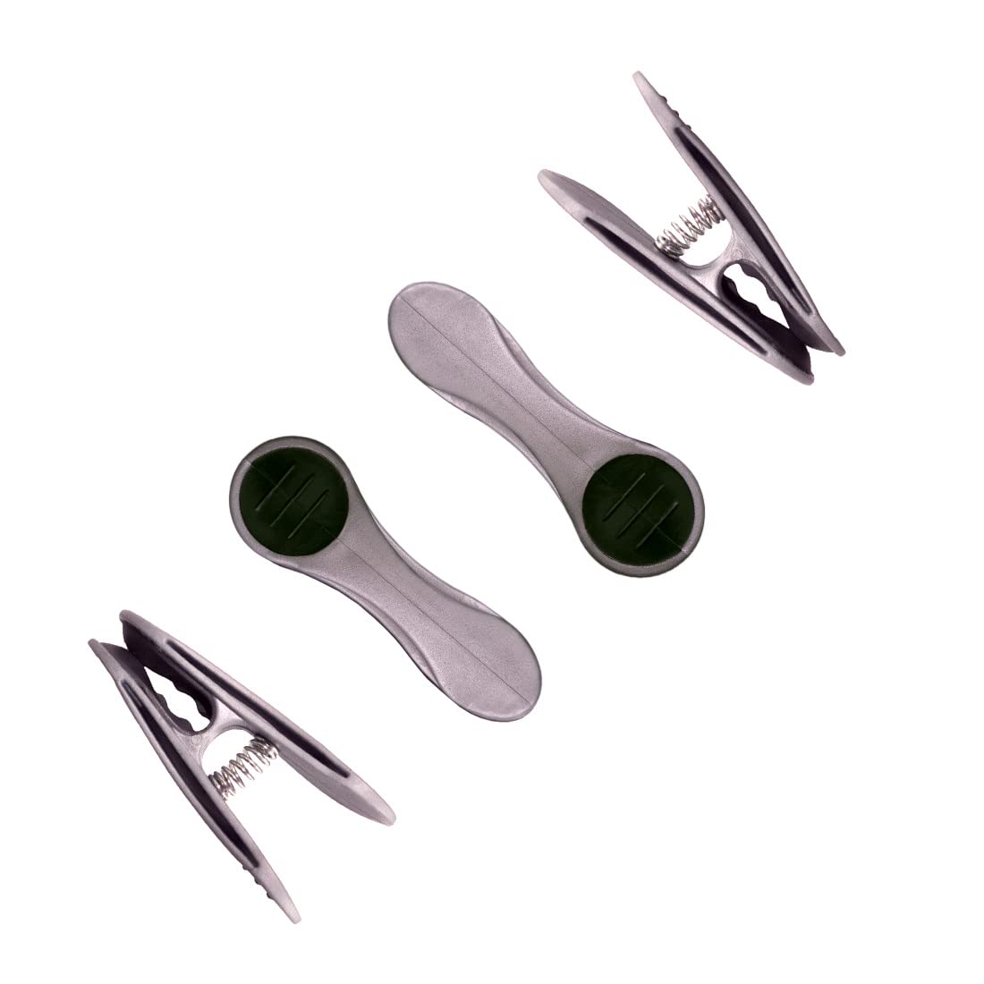 96 Softgrip Wäscheklammern Set Silber-anthrazit mit Wäscheklammerbeutel aus Baumwolle Yoga-Schafe Design, rutschfest, mit Karabiner & Kordelzug, waschbar