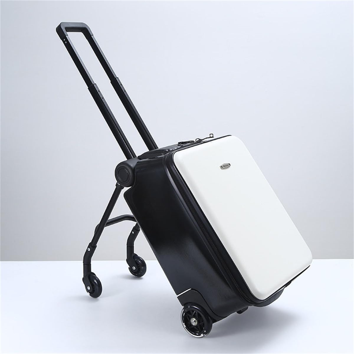 2-in-1-Kinderkoffer zum Aufsitzen, 20-Zoll-Hartschalen-Handgepäck, Koffer und Kinderwagen, erweiterbares Gepäck, Faltbarer und aufsitzbarer Koffer, für Reisen und Flüge mit Kleinkindern