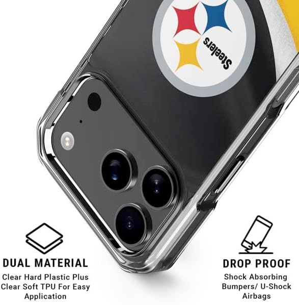 Skinit Clear Phone Case Compatible with iPhone 17 Pro Max - Officially Licensed NFL Pittsburgh Steelers Design