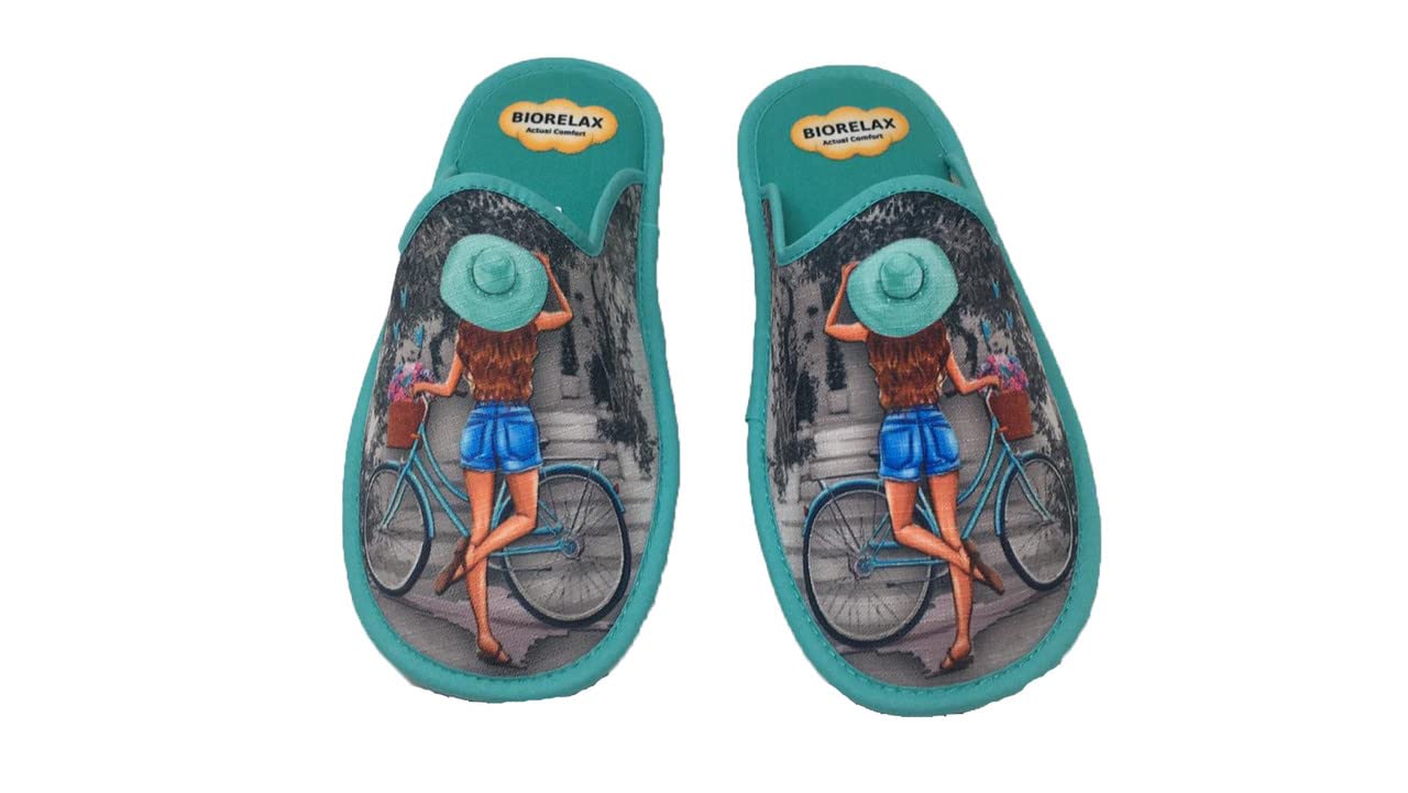 Zapatillas de Estar por casa/Mujer/Niña/Biorelax/Puntera Cerrada/Empeine: Lona/Suela: Goma/Talón Acolchado