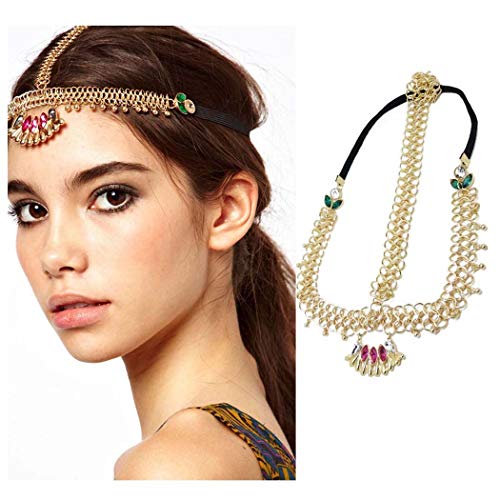 Unicra Head Chain Jewelry Vintage Hair Accessories Gold Decorative Headbands for Women and Girls