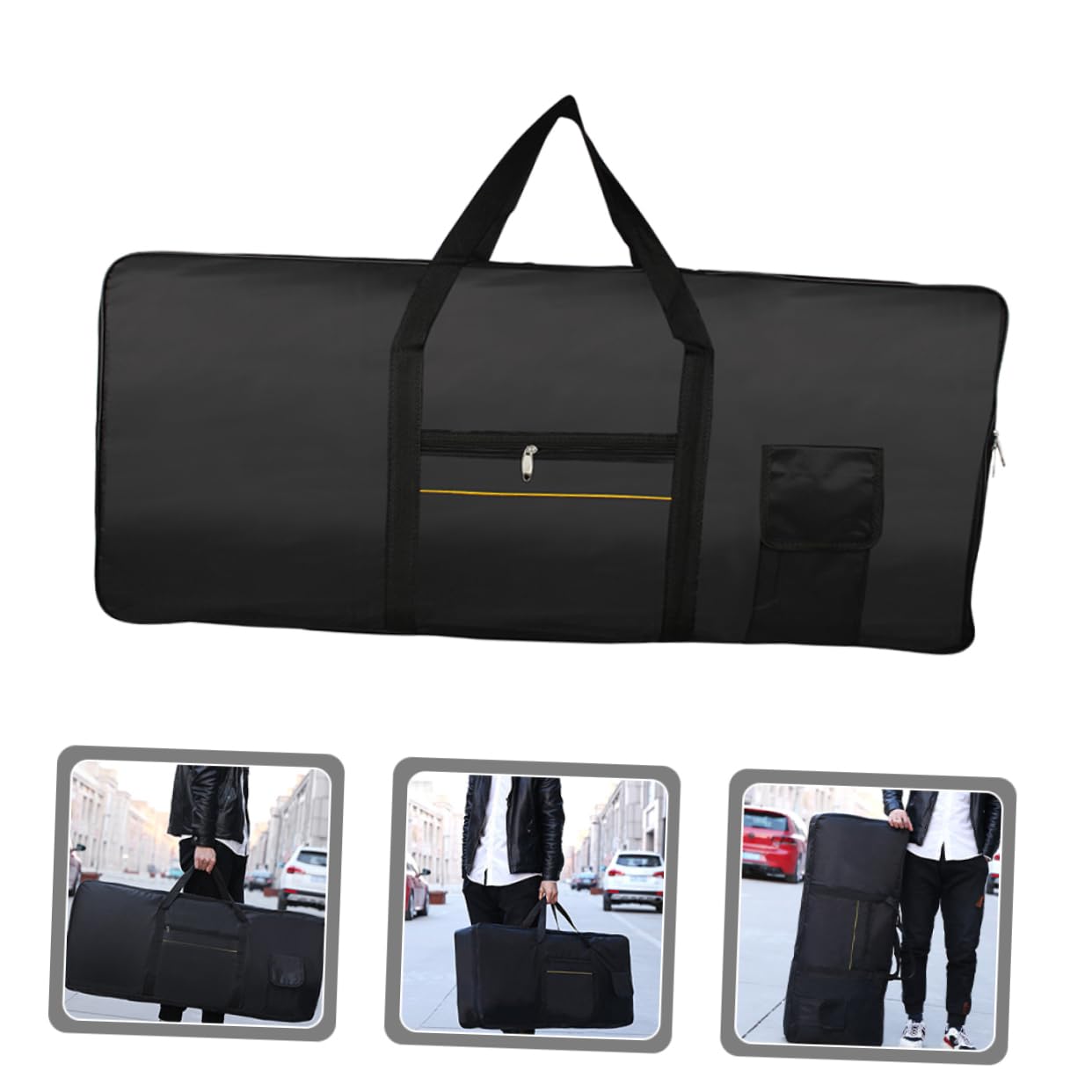 Toddmomy Borsa Tracolla Regolabile Porta Tastiera Elettronica 61 Tasti Oxford Elegante e Funzionale Nero per Viaggio