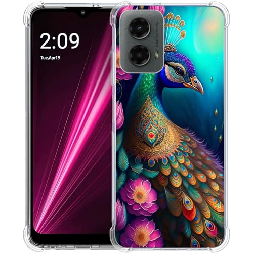Beaucov Case for Moto G 5G 2024,Colorful Peacock Mandala Flowers Drop Protection Shockproof Case TPU Full Body Protective Scratch-Resistant Cover for Motorola Moto G 5G 2024/Moto G 5G 3rd Gen