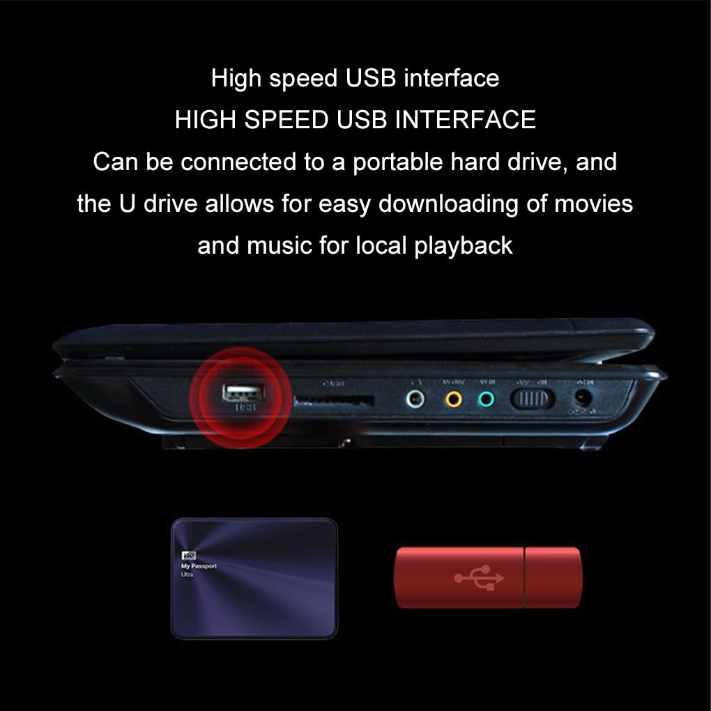 Lecteur DVD Portable avec écran 1 en résolution 1024 × 768 HD Lecteur DVD Portable écran pour Voiture ABS