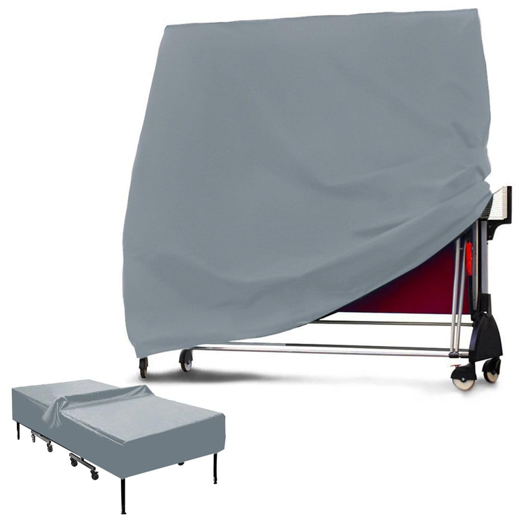 Tkanina poliestrowa 210D wodoodporna osłona, tenis stołowy pasuje do tabel o regulowanych rozmiarach do ochrony przed każdą pogodą, 60 x 150 x 180 cm, pokrowiec na ponga stołowego