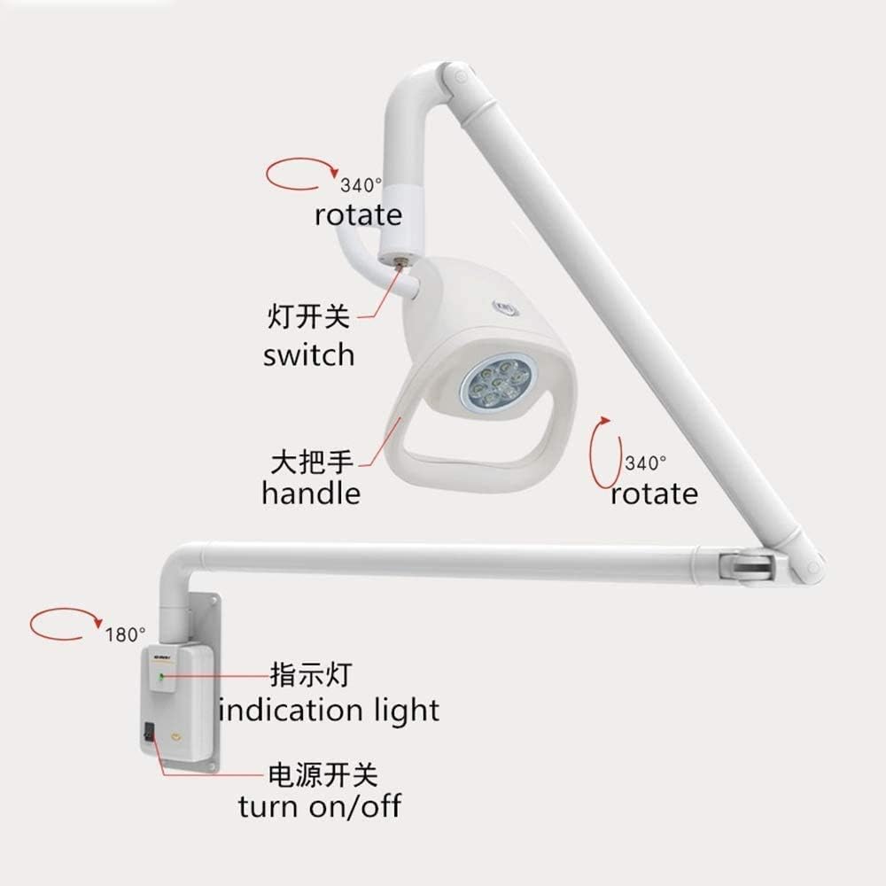 Wall Mounted Adjustable Dental Lab Exam Lamp LED Surgical Shadowless Light KD-2021W-3