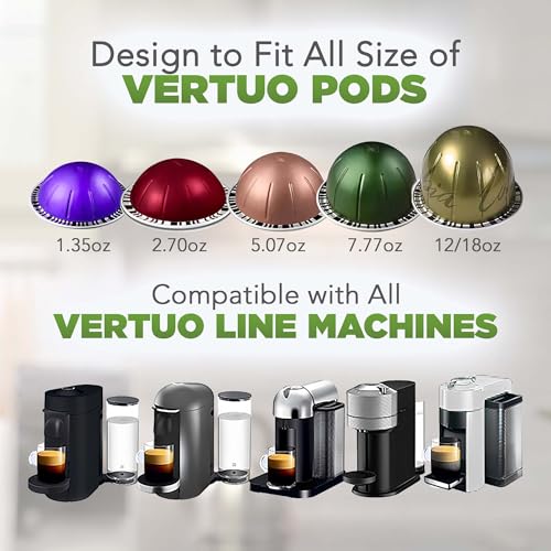 mycoffeestar Reusable Coffee Capsule Lids - Refillable Pod Lids for Nespresso Vertuo, Compatible with All VertuoLine Machines, Practical & Cost-Saving Solution, 4 Count by mycoffeestar - Used condition - CA$26.34