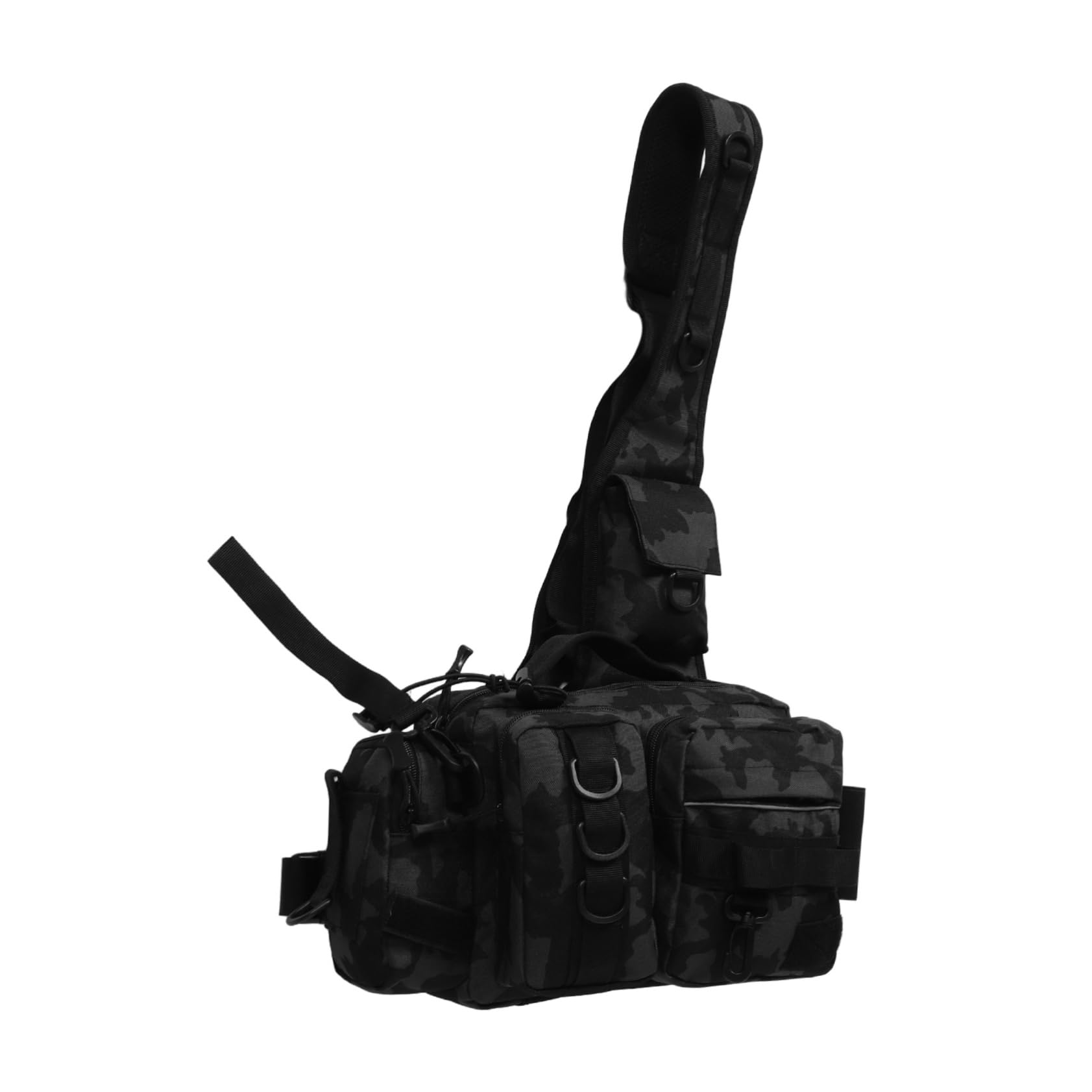 Toyvian Borsa da Pesca Multifunzione, Zaino Mimetico 1 Pezzo | Poliestere, Tracolla e Cintura per Trasporto, Organizzazione Versatile per Outdoor e Caccia
