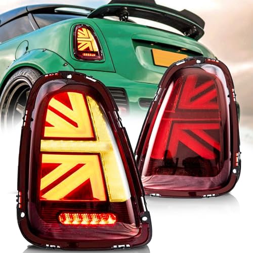 VLAND Feu arrière pour Mini Cooper R56 R57 R58 R59 2007-2013. Feux arrière Ensemble de lampes avec indicateur séquentiel et lumières de bienvenue(rouge)