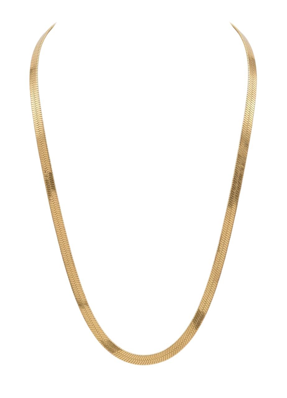 Herringbone Snake Chain for Women | Gold Plated Sleek High Shine Design, Adjustable 16–18 Inch Length, Minimal Modern Jewelry | Layering on Casual Outfits | Lightweight Fashion Accessory-image-8