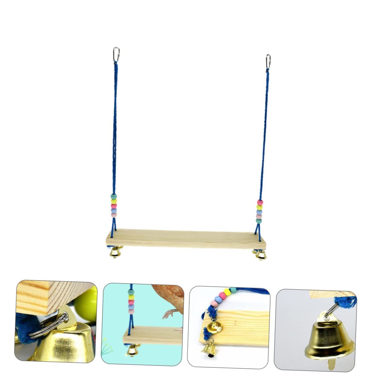 CIYODO 1Pc Parrot Bell Swing Creative Bird Suspension Bridge for Parrots Fun Bird Standing Rack for Lovebirds and Macaws