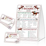 What's Your Racehorse Name,1 Game Table Sign and 30 Name Sticker, Birthday Games for Party, Racehorse Birthday Party Activity Decoration Supplies