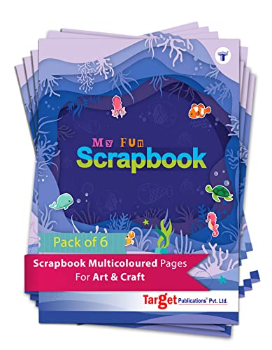 TARGET PUBLICATIONS Scrapbooks For Kids|A4 Size Scrapbook|32 Pages|Colorful Scrapbook Paper For Birthday, School, |Set Of 6 Scrapbooking Books