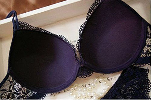 Nanier Women's Solid Lace Push up Bra Set4
