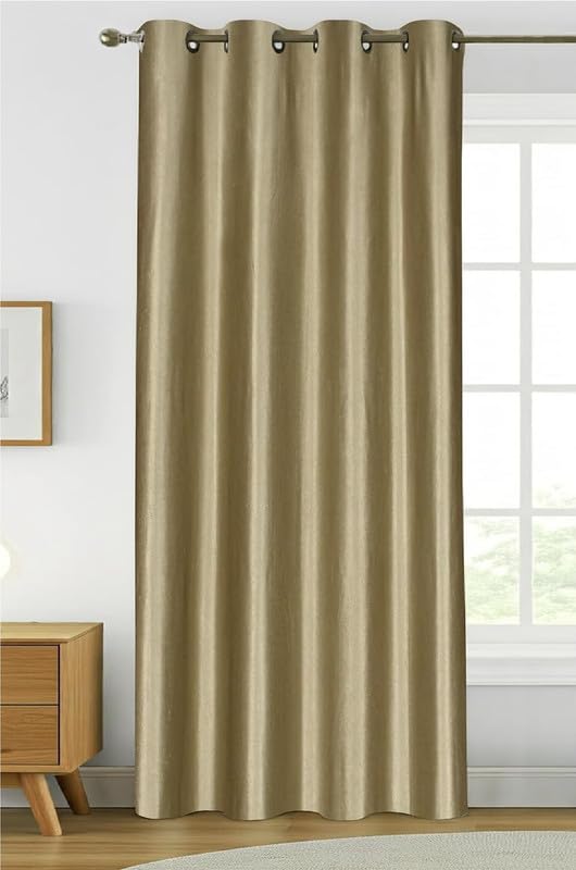 Exporthub 1 Piece Polyester Blend Eyelet Solid Long Door Curtain - 8 Ft, Hazelwood