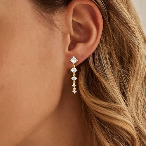 Hoop Earrings for Women Trendy 14K Gold Silver Plated Cartilage Huggie Hypoallergenic Small Dangle Drop Multiple Piercing Earring Set Stacks Cute Non Tarnish for Sensitive Ears Jewelry Gift3
