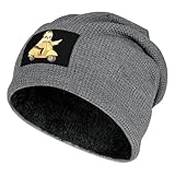 Calopsitte Ride Bonnet chaud unisexe en tricot doublé polaire Motif tête de mort, Style gris foncé, taille unique