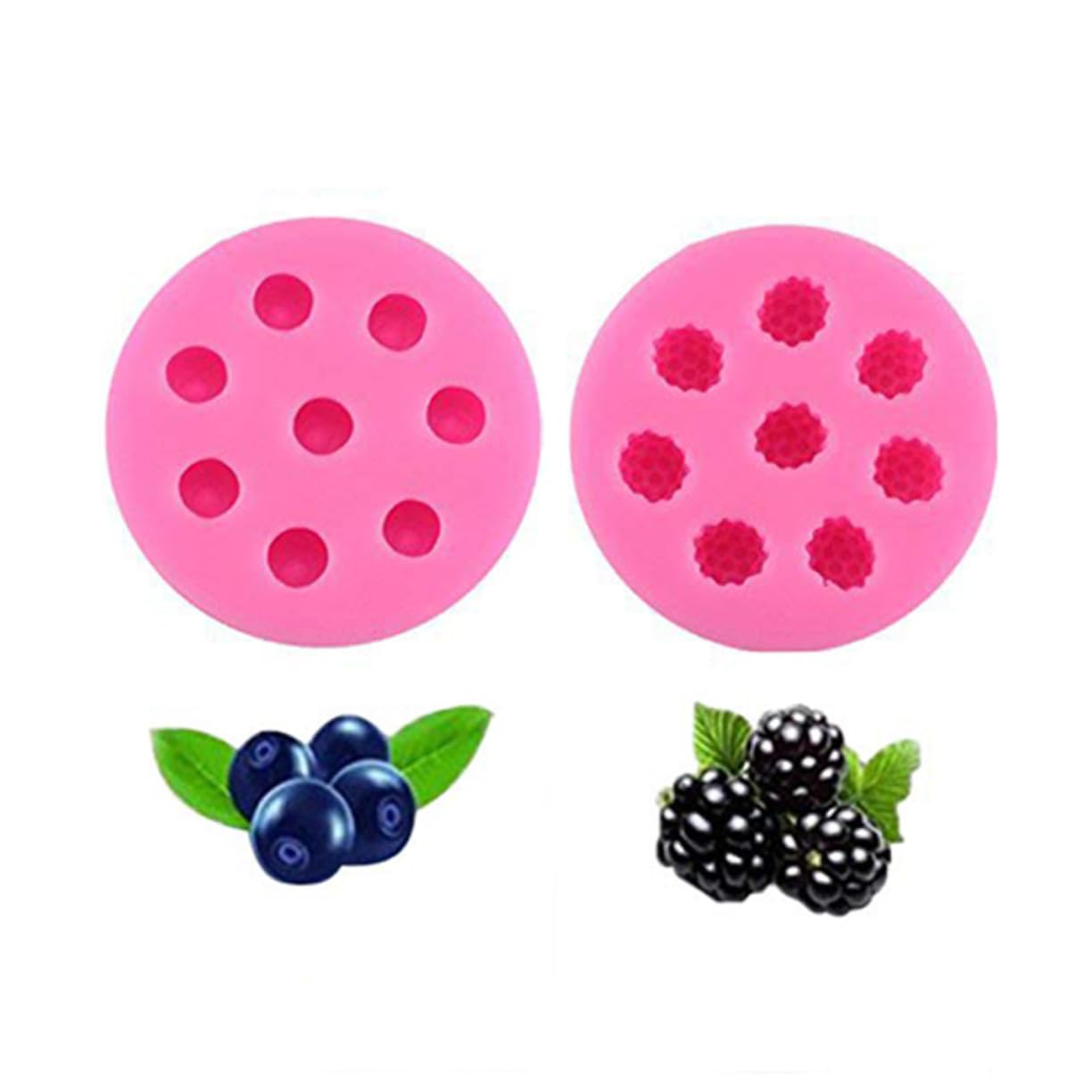 MAGICLULU 3pièces Moule Silicone à Compartiments Pour Gâteaux Et Outil De Décoration De Pâtisserie Pour Desserts Bonbons Et Puddings Rose