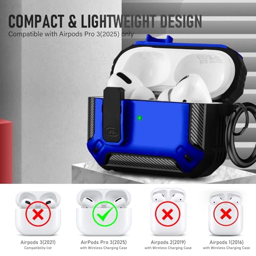 Image of Compatible with Airpods Pro 3 Case(2025),for Airpods Pro 3rd Generation Cases Cover with Keychain Cleaner Kit Soft Silicone Shockproof Cover for Women Men