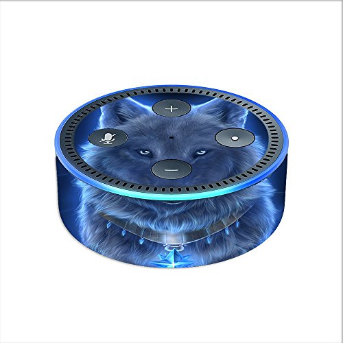 Skin Decal Vinyl Wrap for Amazon Echo Dot 2 Stickers Skins Cover (2nd Generation) / Glowing Celestial Wolf