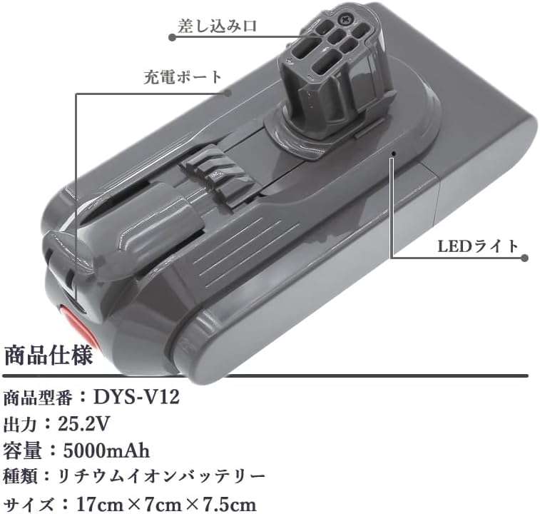 Amazon.co.jp: ダイソン V12 5000mAh Detect Slim 専用 SV20