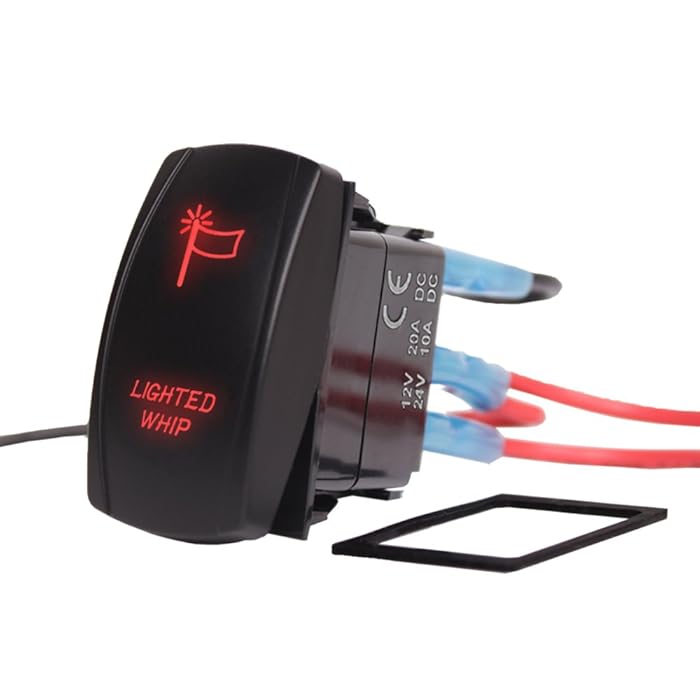 Buy Xislet 5Pin Lighted Whip Rocker Switches Toggle Button Compatible