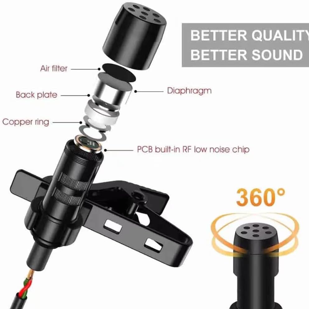 Fyvadio USB Lavalier Microphone, 6.6ft USB Microphone Plug & Play Omnidirectional Lapel Shirt Collar Clip on Mic for PC, Computer, Mac, Laptop, YouTube, Skype, Recording, Podcasting, Gaming