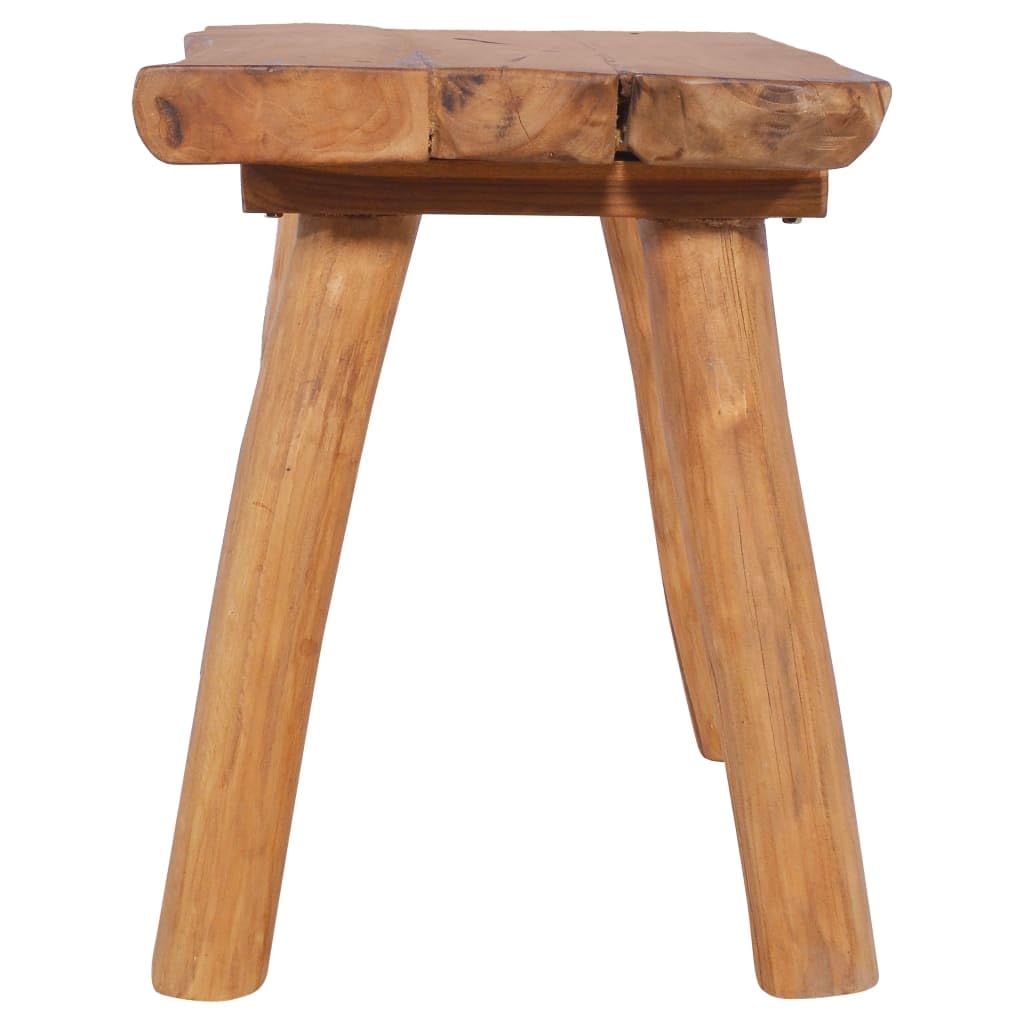 Ławka ogrodowa 80 cm, lite drewno tekowe, ławka drewniana do użytku wewnątrz i na zewnątrz, stabilna ławka do siedzenia z drewna tekowego, do korytarza, salonu, ogrodu, na taras
