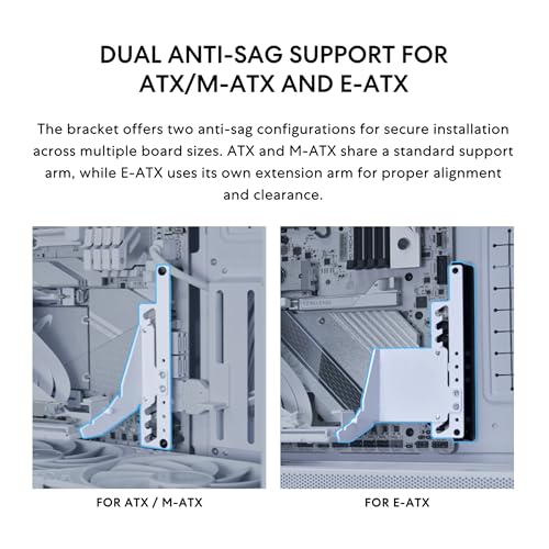 Image of Lian Li ATX PC Case 4 Slots Vertical GPU Kit (VG4v4 White) | Premium Gen 5 Riser Cable PCI-E 5.0 x16-200mm, PCIe 3.0 /4.0 Compatible, Adjustable Position, Anti-Sag Support