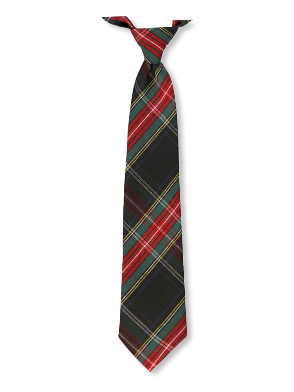 Cookie's Adjustable Banded Necktie with Clip - black/red/white/gold *plaid