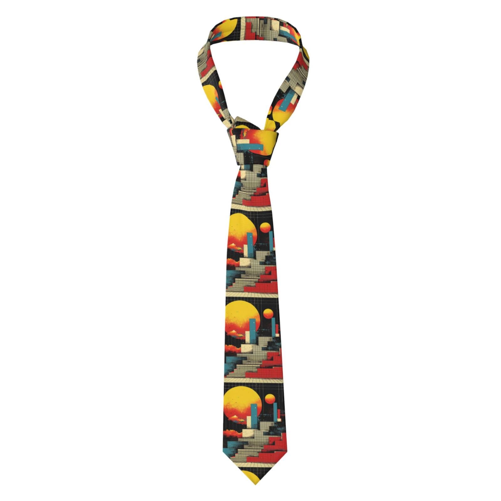 Peiyeety Men's As Pic Ties Formal Neckties Fashion Tie Business Casual - 80S 90S Geometric Retro