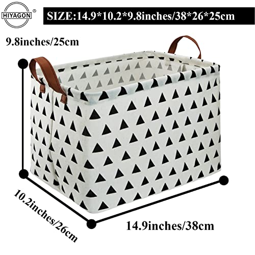 Image of Rectangular Storage Box Basket for Baby, Kids or Pets - Fabric Collapsible Storage Bin for Organizing Toys,Nursery Basket,Clothing,Books, Gift Baskets (triangle)