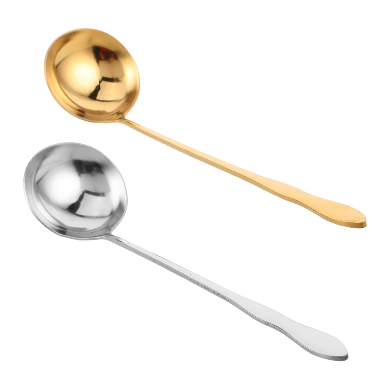 Cabilock 2Pcs Long Handle Dessert Spoons Stainless Steel Mixing Spoons for Iced Tea Coffee and Cocktails Elegant Finish for Parties and Kitchen Use