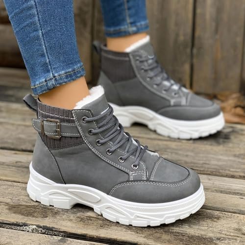 Baskets montantes d'hiver homme doublées fourrure à lacets